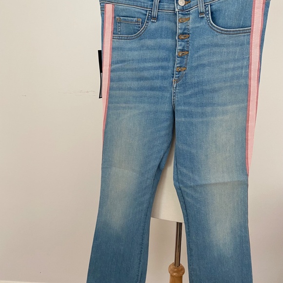 Pink Tuxedo Stripe Jeans - Veronica Beard